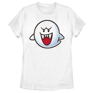 Women's Nintendo Mario Boo Ghost Smile T-Shirt - 1 of 4