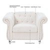 NicBex PU Leather Accent Chair,Upholstered Living Room Chairs with Button Tufted Back and Birch Wooden Legs,Accent Chairs for Living Room - 4 of 4