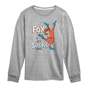 Boys' - Dr. Seuss - Fox In Sox Book Cover Long Sleeve Graphic T-Shirt - 1 of 4