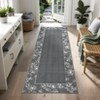 Modern Bordered Non Slip Living Room Rugs, Washable Ultra Thin Low Pile Bedroom Carpet, Indoor Contempory Floor Cover for Dining Room - 2 of 4