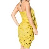 LA LEELA Women's Beachwear Summer Bikini Wraps Beach Wrap Swim Cover Up Swimwear Skirt Bathing suit Sarong Coverups for Women One Size Yellow, Solid - 4 of 4
