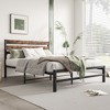 GDFStudio Ivar Modern Metal Platform Bed Frame with Wooden Headboard and Under Bed Storage - 2 of 4