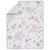 Sweet Jojo Designs Crib Bedding + BreathableBaby Breathable Mesh Liner Girl Watercolor Floral Purple Pink and Grey - 6pcs - image 4 of 4