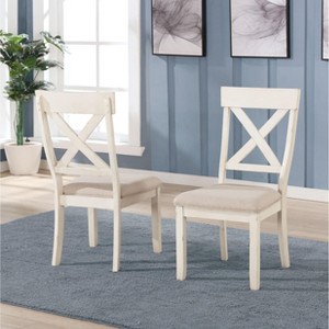 NicBex Vintage Upholstered  Dining Chairs Set of 2 with Cross Back & Comfy Cushions,Rustic Wood Accent Chairs for Dining Room,Living Room - 1 of 4
