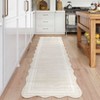 Modern Solid Scalloped Area Rug Machine Washable Rug  with Non-Slip Backing  Low Pile Stain Resistant Floor Cover for Living Room Bedroom Office - 2 of 4