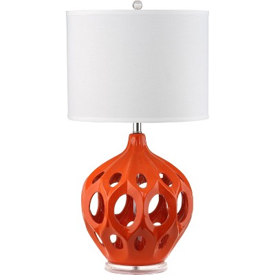 Regina Ceramic Table Lamp - Orange - Safavieh