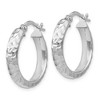 Black Bow Jewelry 4mm Textured Half Round Hoop Earrings in Sterling Silver, 20mm - 2 of 4