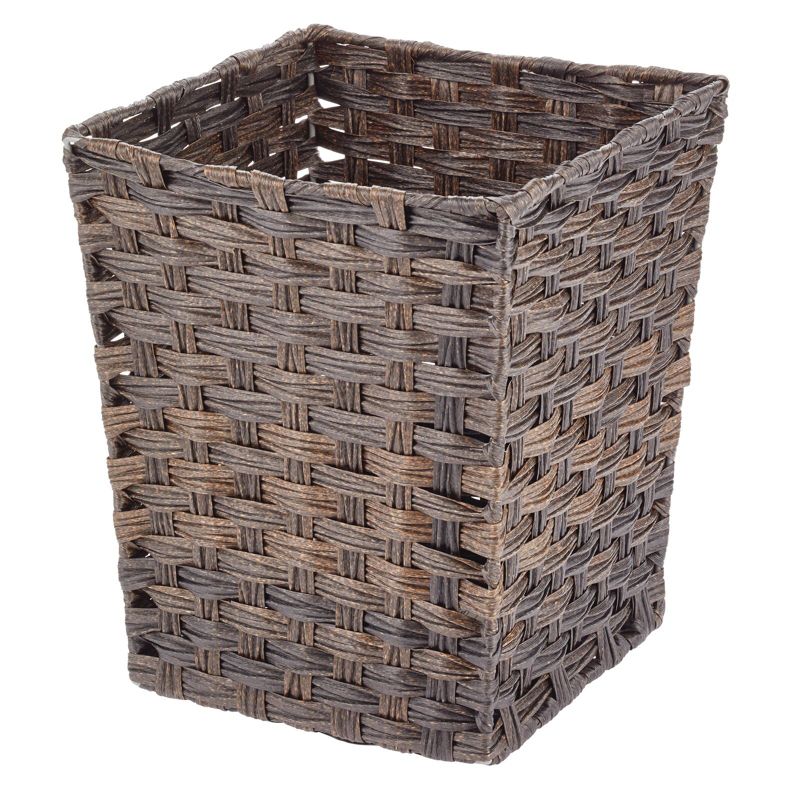 mDesign Woven Square Trash Can Wastebasket, Garbage Container Bin, 1 of 5
