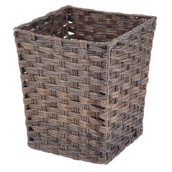 mDesign Woven Square Trash Can Wastebasket, Garbage Container Bin