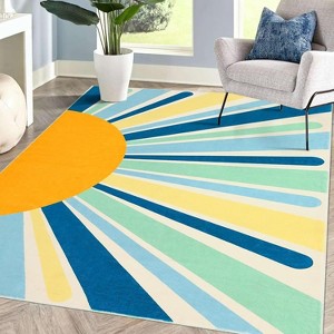 Coucheta Area Rug Machine Washable Non-Slip Modern Minimalist Accent Carpet for Living Room Bedroom Entryway,Multi-Color & Size - 1 of 4