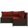 VidaXL 2 Piece Patio Lounge Set with Cushions Poly Rattan Gray - 3 of 4