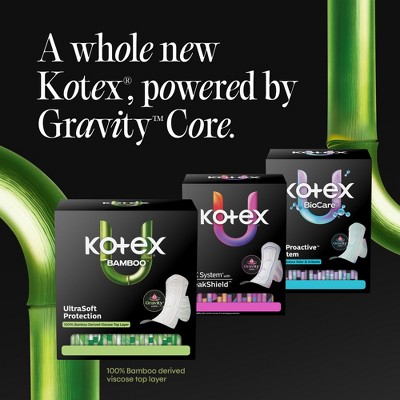 Kotex Bamboo Folded & Wrapped Regular Liners - 66ct