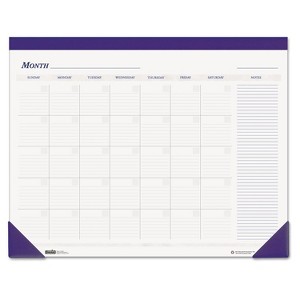 Recycled Nondated Desk Pad Calendar, 22 x 17, White/Blue Sheets, Blue Binding, Blue Corners, 12-Month (Jan to Dec): Undated - 1 of 1