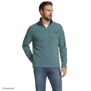 Lands' End Men's Tall Anyweather Fleece Quarter Zip Pullover - X