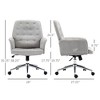 Velvet Home Office Chair, Tufted Height Adjustable Computer Desk Chair with Swivel Wheels and Padded Armrests - 3 of 4