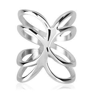 ELYA Women's Polished Intertwined Stainless Steel Ring (25mm) - 1 of 4