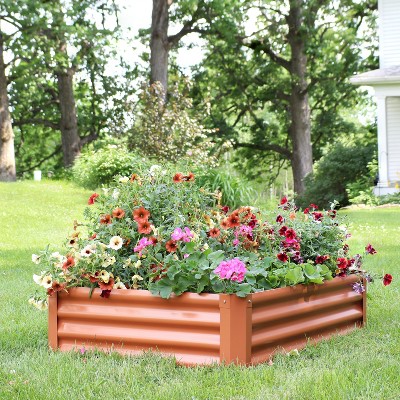 Brown Powder-Coated Steel Raised Garden Bed Kit