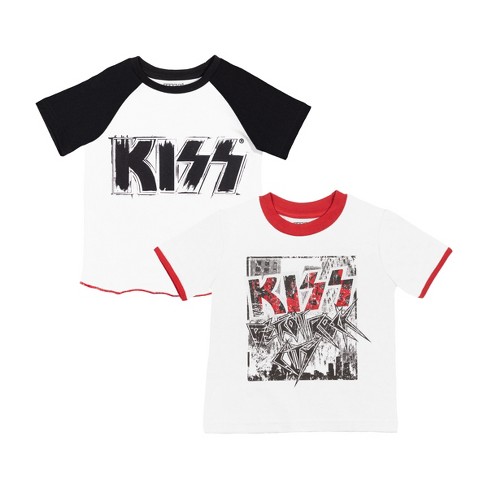 Kiss Rock Little Boys 2 Pack Raglan Ringer Raglan Graphic T-shirt White : Target