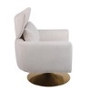 Swivel Barrel Chair, Upholstered Armchair with Backrest, Mid Century 360° Swivel Arm Chair, Sofa Corner Barrel Chair for Nursery Living Room - 4 of 4