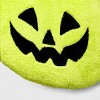 Pumpkin Shaped Halloween Faux Shearling Pillow Green - Hyde and EEK! Boutique™: Indoor Decorative, Oval - 4 of 4
