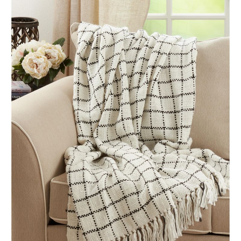 Saro Lifestyle Checkered Throw, 50x60 inches, Multicolored, 5 of 6