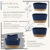 Evideco French Home Goods Set of 3 Stackable Cotton and Seagrass Baskets - Perfect for Home Organization and Stylish Storage - 3 of 4