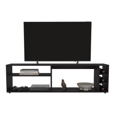 INFURNIC TV Stands and Consoles Modern Entertainment Center with Ample Storage Space for Living Room Organization, Black, 68.5"*18.9"*3.54"