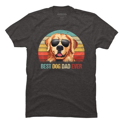 Men's Design By Humans Best Dog Dad Ever Golden Retriever By LuckyCharm99 T-Shirt