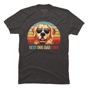 Men's Design By Humans Best Dog Dad Ever Golden Retriever By LuckyCharm99 T-Shirt - 1 of 2