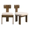 Upholstered Dining Chairs Set of 2, Fabric Side Chairs with Beige Seating Light Brown Solid Rubber Wood Legs, 330 LBS Weight Capacity - 2 of 4