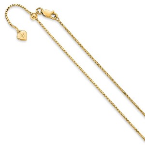 Black Bow Jewelry 1.25mm Gold Tone Plated Silver Adj. Hollow Round Box Chain, 22 Inch - 1 of 4