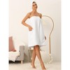 cheibear Women's Bath Gym Towel Wrap Robe Spa Towels with Shower Cap Bathrobe - 2 of 4