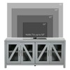 Resenkos TV Cabinet Stand, Adjustable Shelves & 4 Glass Doors, Fits TVs up to 58", 4 Cable Holes, Anti-Tipping, Assembly Required, Gray - 3 of 4