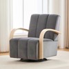 Hrinhom 30.7"W Upholstered Velvet 360° Swivel Accent Chair,Comfy Channel Tufted Lounge Reading Chair - 2 of 4