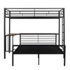 TiramisuBest Twin Over Full Metal Bunk Bed with Desk, Ladder and Quality Slats for Bedroom, Metallic Black - 3 of 4