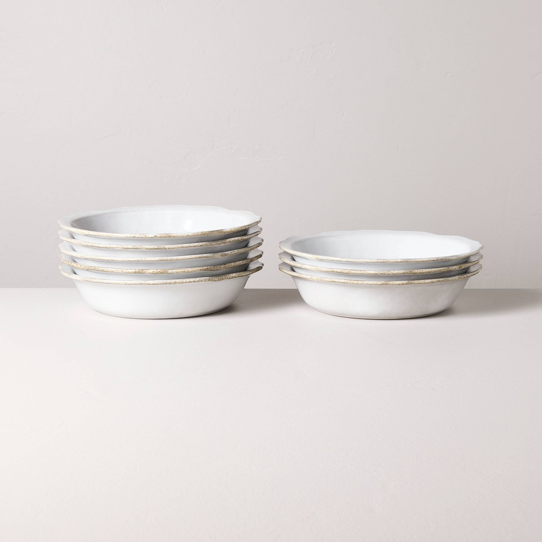 Set of 8 Carved Edge Pasta/Grain Bowls Cream - Hearth & Hand™ with Magnolia