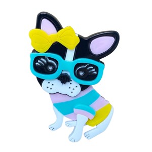 Wrapables Acrylic Fashion Brooch Pin for Sweaters, Coats, Scarves, and Bags, Fashion Doggy - 1 of 4
