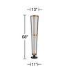 Possini Euro Design Vista Mid Century Modern 68" Tall Torchiere Floor Lamp Smart Socket Gunmetal Gray Brass Cone Shade for Living Room - 4 of 4