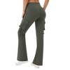 Womens High Waist Bootcut Pants with Thigh Pocket Bootcut Solid Stretchy Sport Pants Cargo Style Bootcut Athletic Pants - 2 of 4