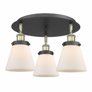 Cone - 3 Light Flush Mount In Art Deco Style-9.25 Inches Tall and 18 Inches Wide - 1 of 1
