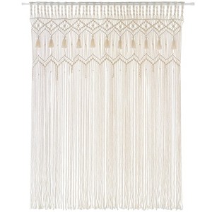 Aoibox Large Boho Woven Macrame Curtain for Window Doorway, Handmade Bohemian Decor, 51"W x 70"L, Privacy Protection - 1 of 4