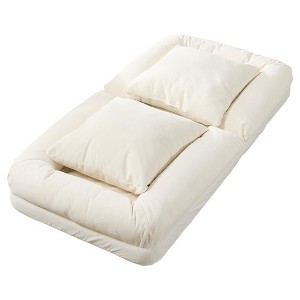 TROPOW Adjustable 5-Position Floor Sofa – Upholstered Human/Dog Bed with 2 Plush Pillows for Living Room, Bedroom & Gaming - 1 of 4