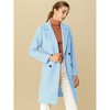 INSPIRE CHIC Women's Notch Lapel Double Breasted Belted Mid Long Outwear Winter Coat - 3 of 4