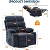 360° Swivel Massage Rocker Recliner with Heat, Linen Glider Chair for Adults, Side Pocket & 2 Cup Holders – Living Room & Bedroom Comfort - 3 of 4