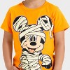 Toddler Boys' Disney Mickey Mouse Short Sleeve Halloween Mummy T-Shirt - Orange - 2 of 4