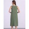 INSPIRE CHIC Women's Linen Sleeveless Crew Neck Shift with Pockets Casual Midi Dress - 4 of 4