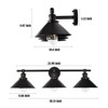 PAKOKULA 3-Light Matte Black Dimmable Vanity Light with Wide Cone Shade. - 3 of 4