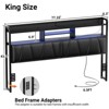 Aheaplus Upholstered Headboard with Storage Shelf, Charging Station and LED Light - 3 of 4