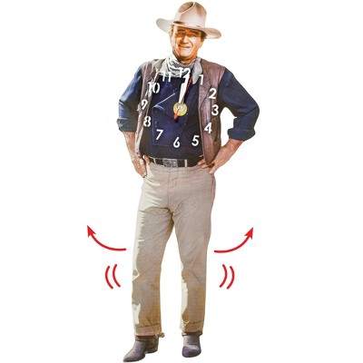 John Wayne Collectible Swinging Legs Metal Wall Clock