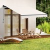 Aoodor 12'x  8' x 5' Retractable Window Awning Sunshade Shelter,Polyester Fabric,with Retractable Brackets and Three Wall Bases - 2 of 4